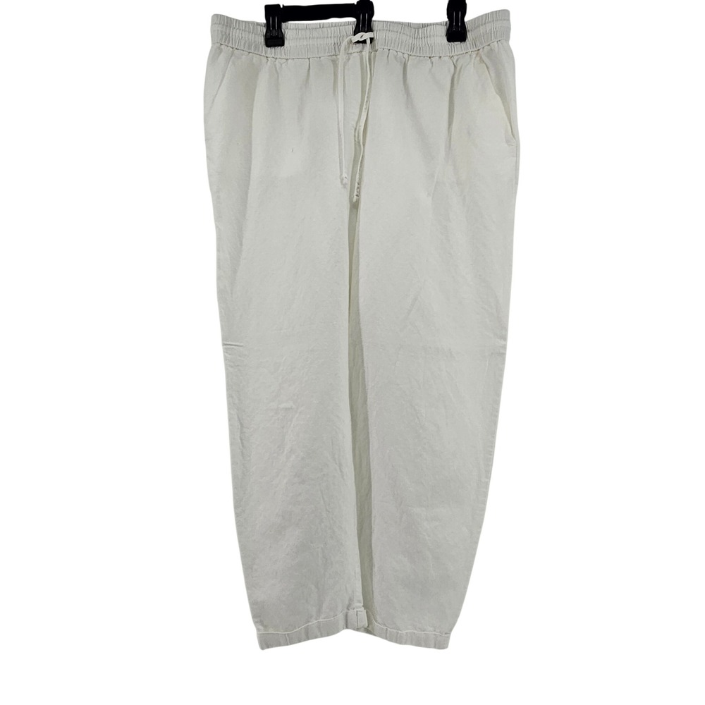 J. Crew Linen Relaxed Fit Pants Size 14 Coastal Capsule Minimalist Vacation